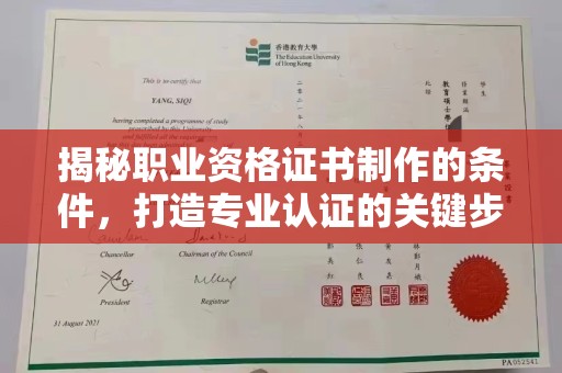 新晃揭秘职业资格证书制作的条件，打造专业认证的关键步骤
