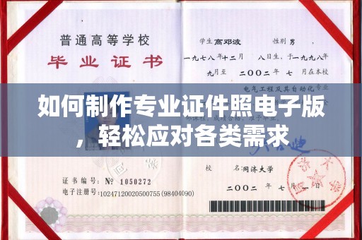 新晃如何制作专业证件照电子版，轻松应对各类需求