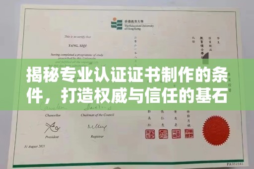 新晃揭秘专业认证证书制作的条件，打造权威与信任的基石